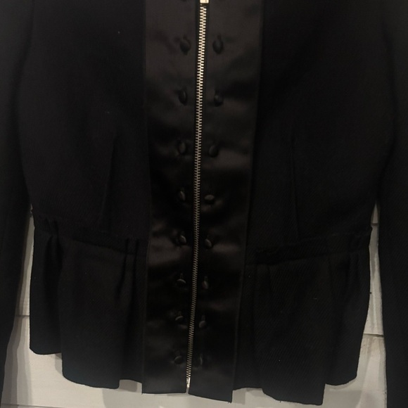 BCBG MaxAzria Peplum Jacket Black Satin-Trimmed Wool
Size Small - Picture 4 of 13